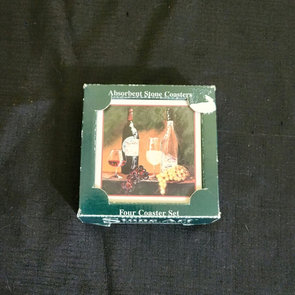 Absorbent Stone Coasters Set - Green - Picture 1 of 3